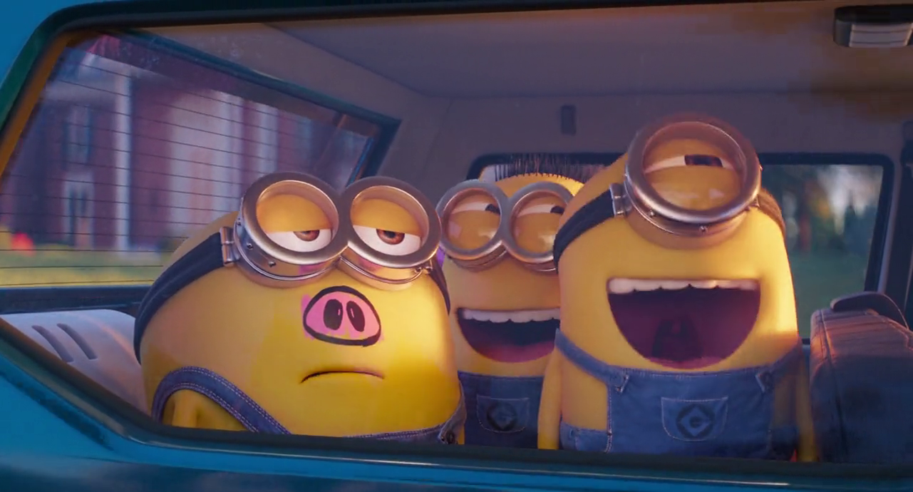 Minions in a car