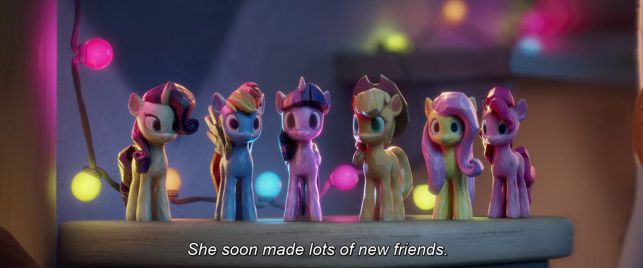 The Mane 6 of g4, in handmade wooden figure form.